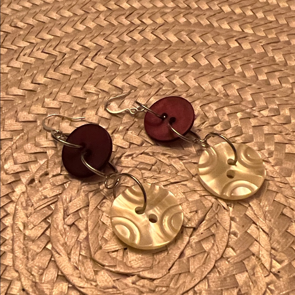 Chic Two-Tone Button Earrings